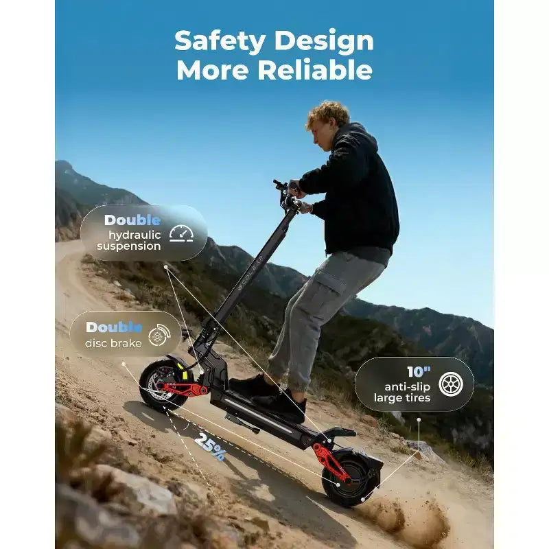 ECOLEAP L7 PRO Electric Scooter for Adults, 4000W Peak Dual Motor, 43.5MPH, 75Mile Range, Dual Suspension, Front & Rear Disc Brakes, UL