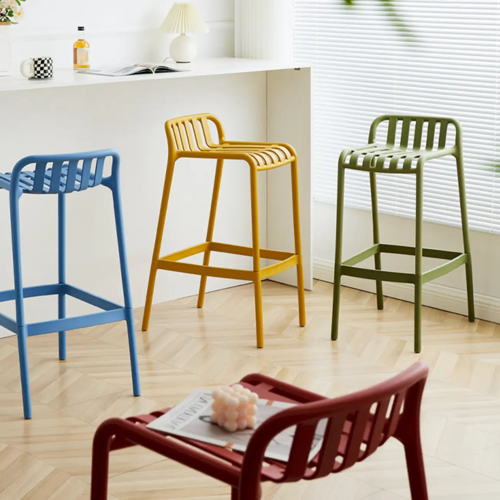 Minimalist Plastic Counter Bar Stool Outdoor Indoor