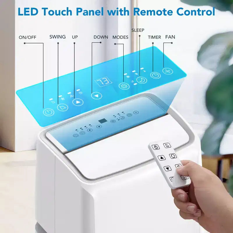 10000 BTU Portable Air Conditioner, Home AC/Air Conditioner with Remote Control for Room up to 450 Sq.Ft, 3-in-1 Functions/24 Hrs Timer/Caster Wheels