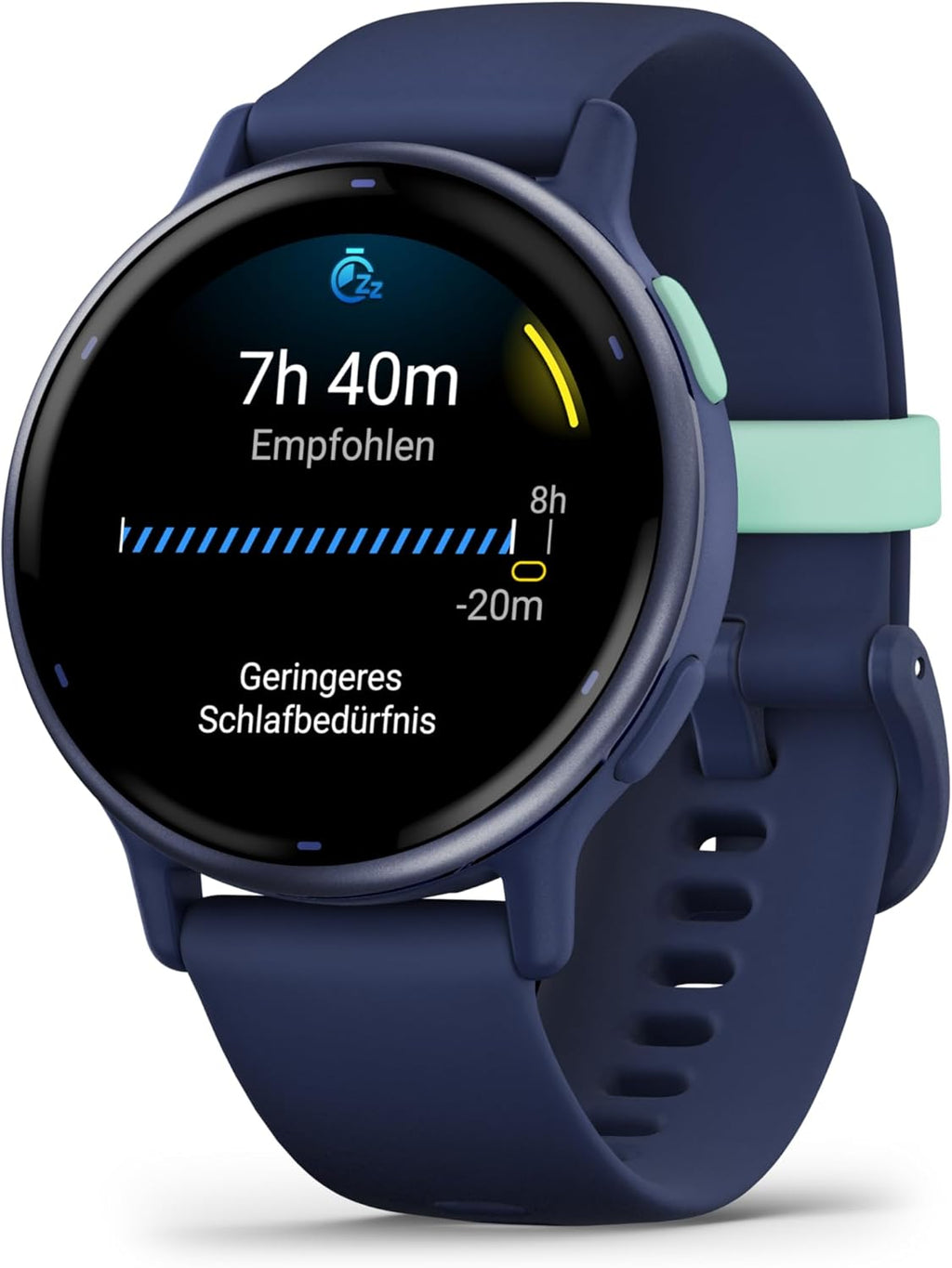 Garmin vívoactive 5 - Montre connectée GPS Sport et santé – Metallic Blue avec Bracelet Bleu Marine (Reconditionné)