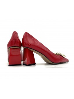 Escarpin Stocks Permanents Viki / Vernis Rouge