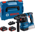 Bosch Professional 18V System perforateur sans-fil GBH 18V-22 (SDS plus, idéal pour percer des trous de 6 à 10 mm, avec 2 batteries de 4,0 Ah, chargeur rapide GAL 18V-40, L-BOXX