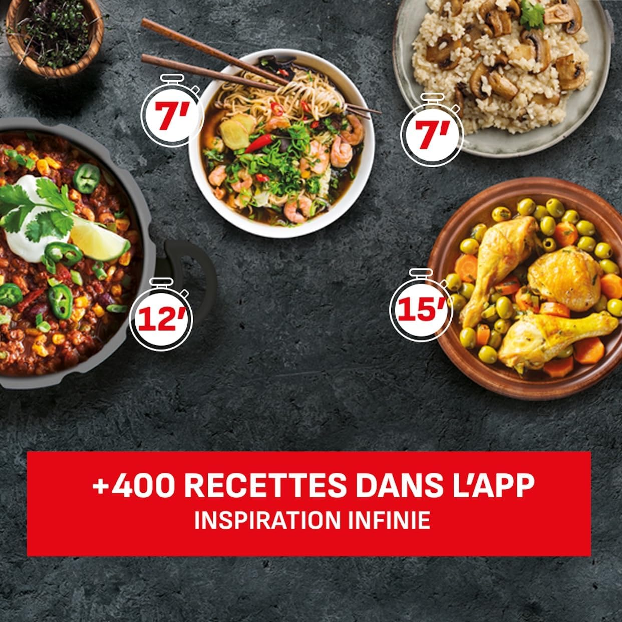 SEB Cocotte-minute 9L, 7 à 10 personnes, Induction, Cuisson plus rapide saine, Fabrication française, Garantie 10ans, Éco-conçue, Système de sécurité, Livre recettes, Authentique Eco-Design P0534900