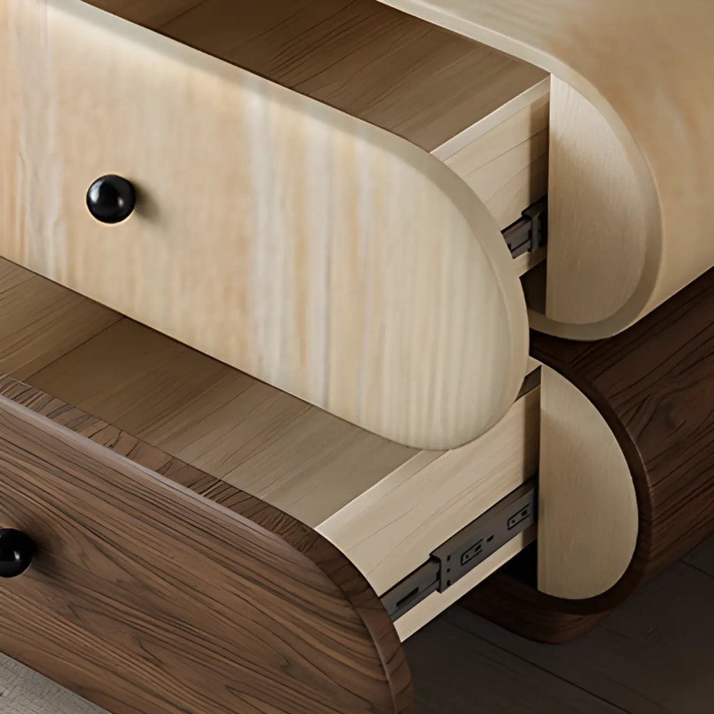 Modern Two-Tone Bedside Table with Storage Drawers