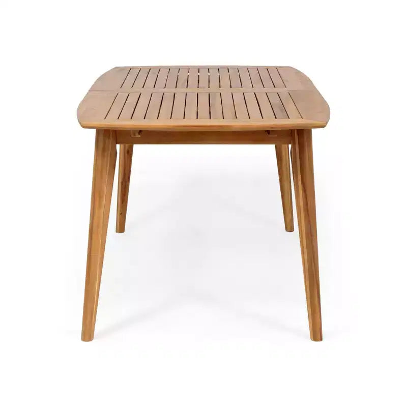 7-Piece Outdoor Expandable Patio Dining Set with Stackable Chairs, Acacia Wood Table