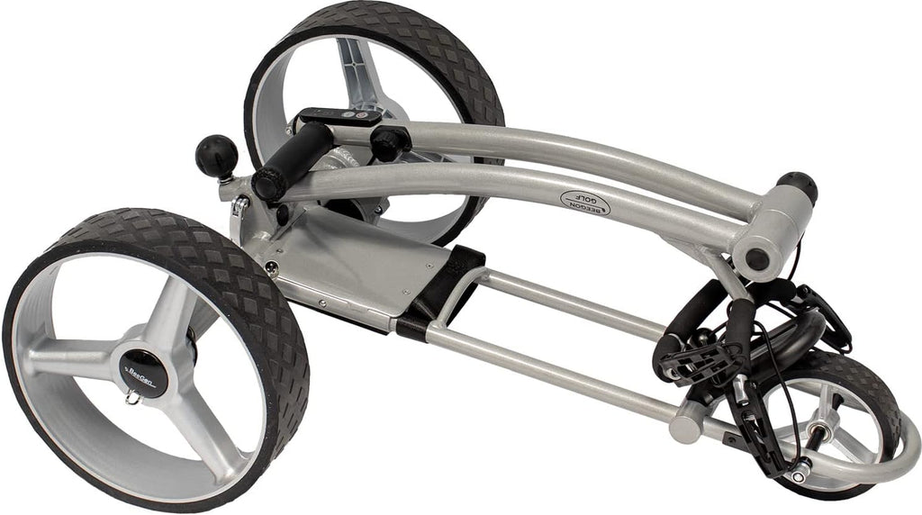 Chariot de golf électrique GT-X400 Pro avec batterie lithium 18 Ah, gris argent