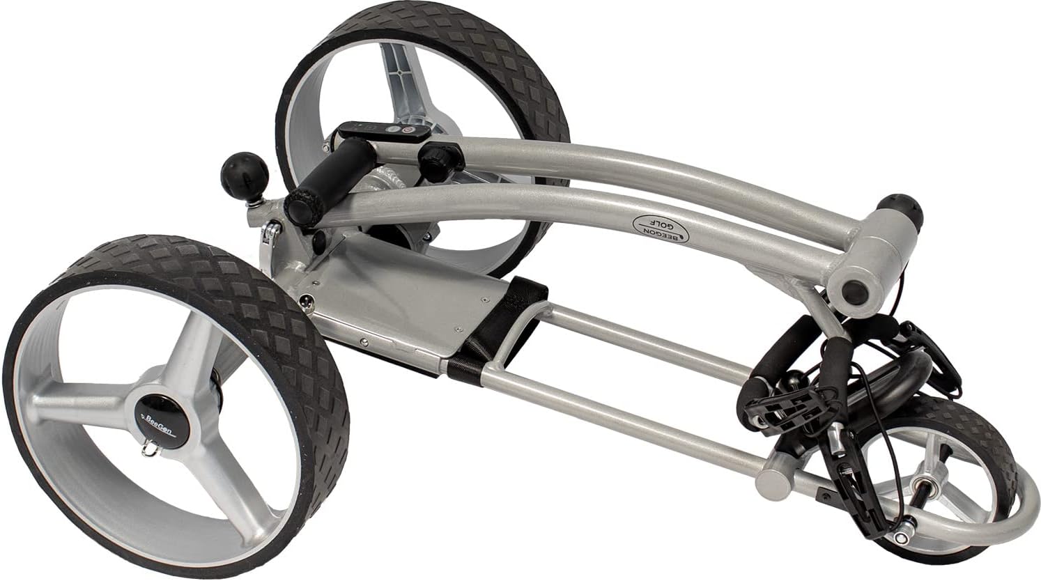 Chariot de golf électrique GT-X400 Pro avec batterie lithium 18 Ah, gris argent