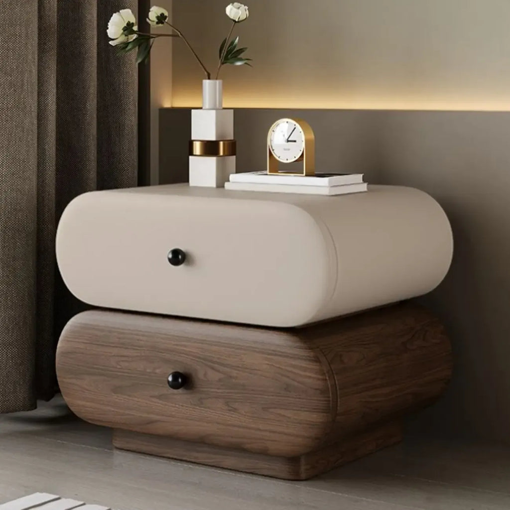 Modern Two-Tone Bedside Table with Storage Drawers
