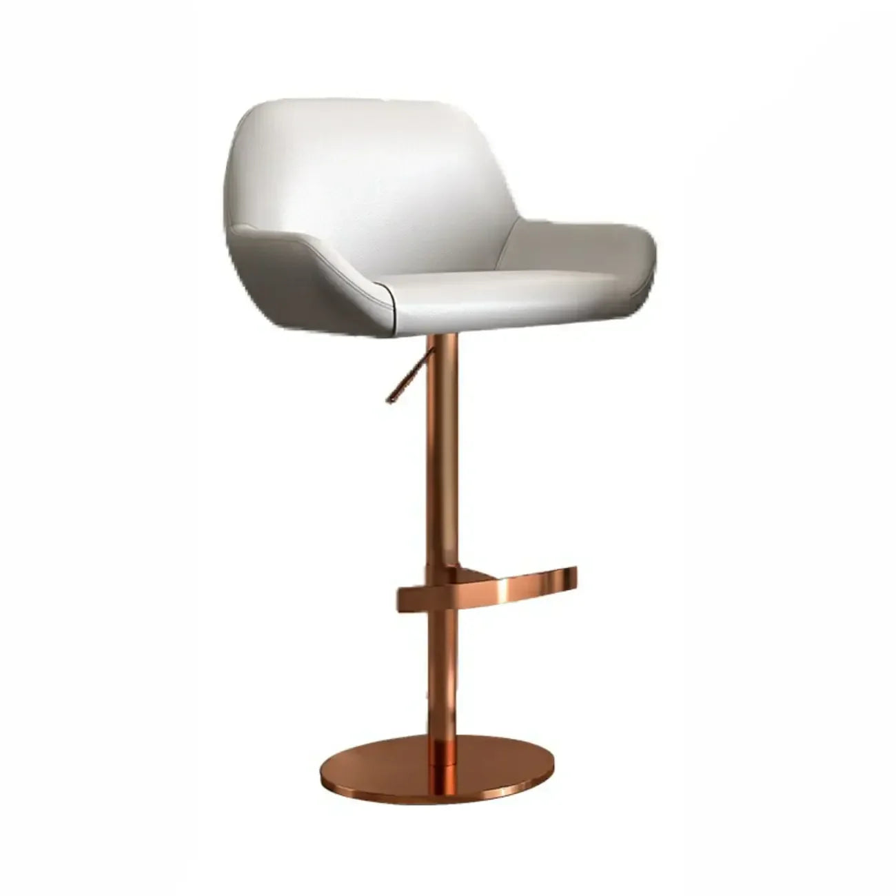 Minimalist Leather Swivel Bar Stools with Low Back for Kitchen