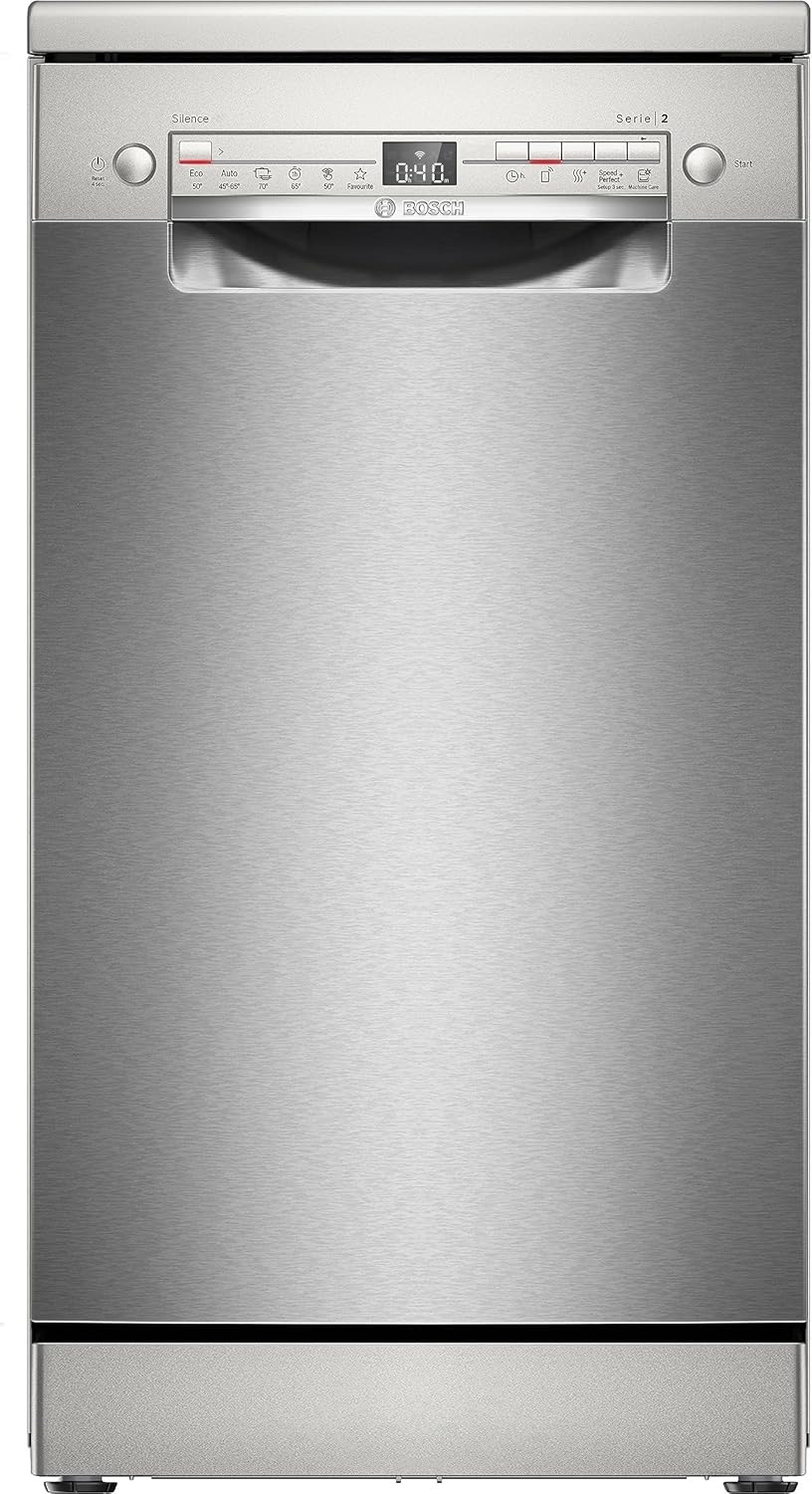 Bosch SPS2HKI58E, Série 2, Lave-vaisselle pose-libre, 45 cm, 10 couverts, Home connect, Inox