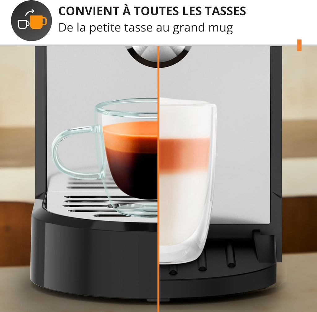 Krups Virtuoso+, Machine expresso manuelle, Café à pompe, Café moulu ou dosettes, 15 bars, Inox, Buse vapeur, Espresso et cappuccino, Noire, XP444G10