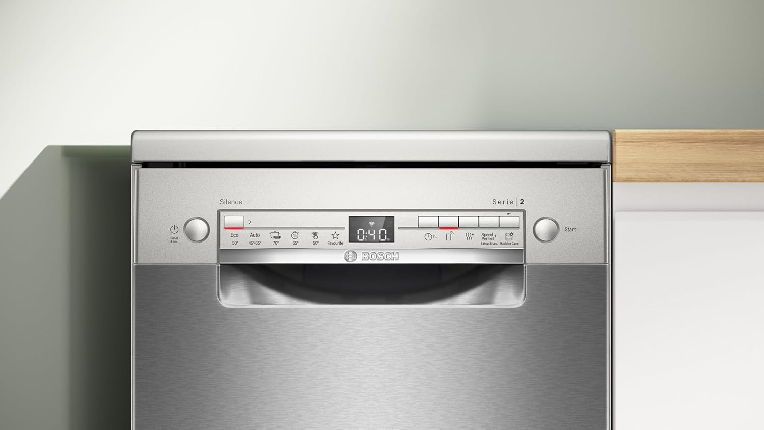 Bosch SPS2HKI58E, Série 2, Lave-vaisselle pose-libre, 45 cm, 10 couverts, Home connect, Inox