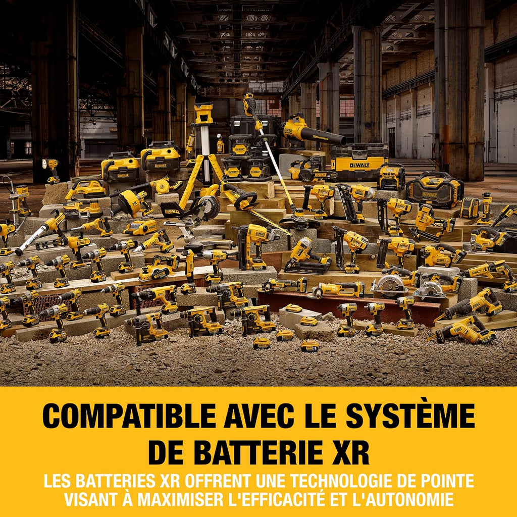 DEWALT - Pack 5 outils XR 18V, 1 perceuse-visseuse, 1 visseuse à chocs à 3 vitesses, 1 scie sauteuse, 1 scie circulaire, 1 lampe LED, 3 batteries 5Ah, 1 chargeur et 2 coffrets TSTAK, DCK551P3T-QW