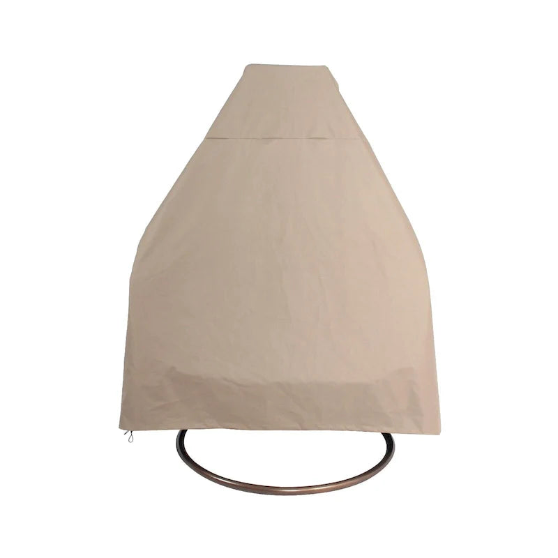 Egg-Shaped Hanging Swing Chair with Metal Stand, Wicker Frame & Cushion �C Beige / Charcoal Blue / White / Blue / Antique White / Brown / Canvas, Seats 2