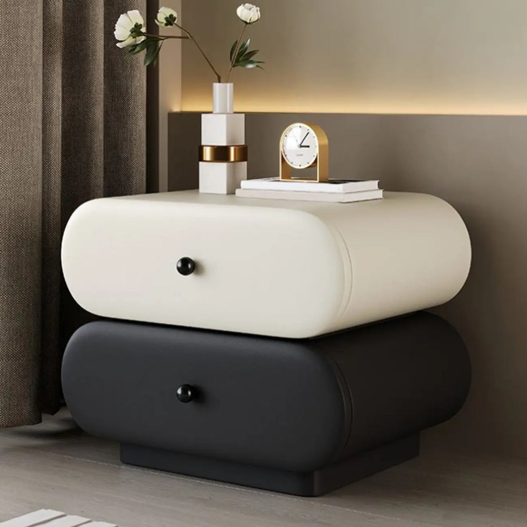 Modern Two-Tone Bedside Table with Storage Drawers