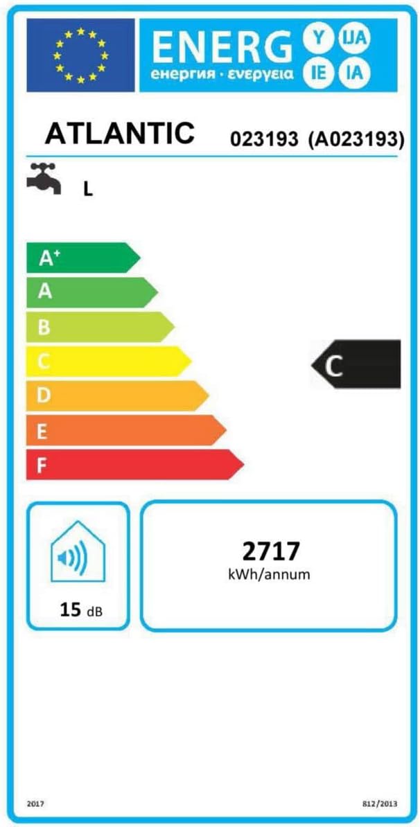 Chauffe-eau blindé Chaufféo horizontal mural - Atlantic - 200L - Mono - Classe énergétique sanitaire : C