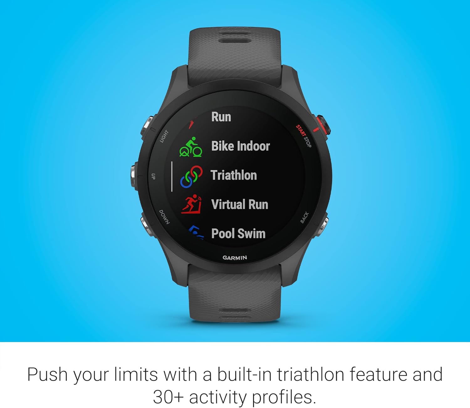 Garmin Forerunner 255 Montre intelligente GPS de course à pied, Advanced Insights, batterie longue durée, gris ardoise, 46 mm