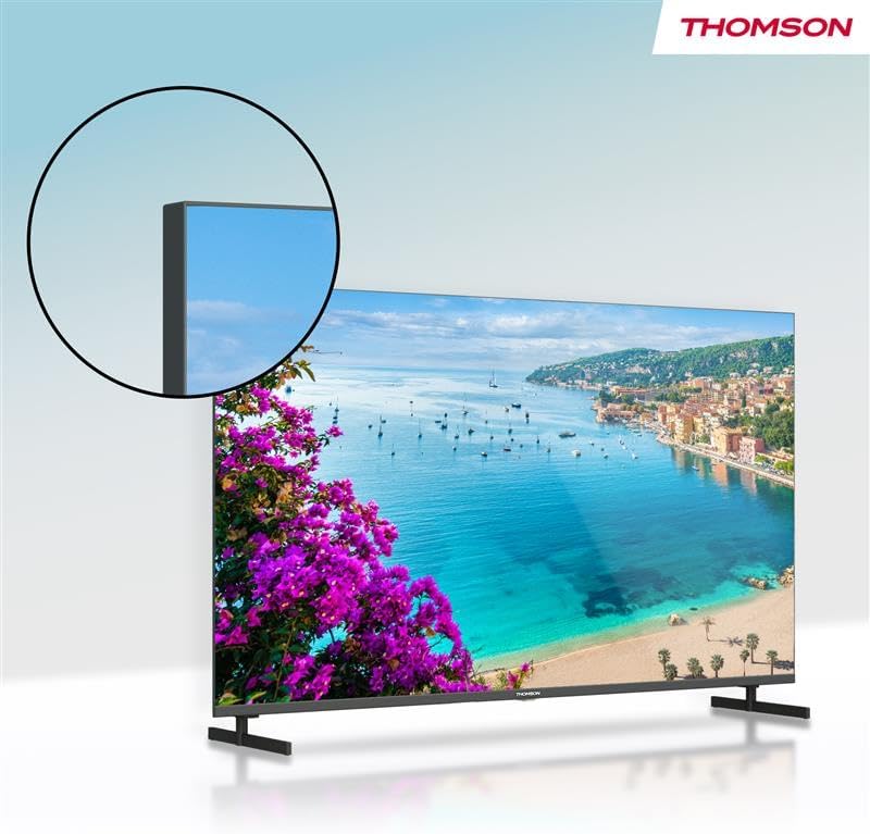 THOMSON 55 Pouces (139 cm) 4K Ultra HD Smart Android TV, Google Assistant, Wi-FI, Dolby Digital, Bluetooth, Triple-Tuner (Câble/Satellite/Antenne), HDMI, CI+, A+ Panneau – 55UA5S13 [Classe énergétique E]