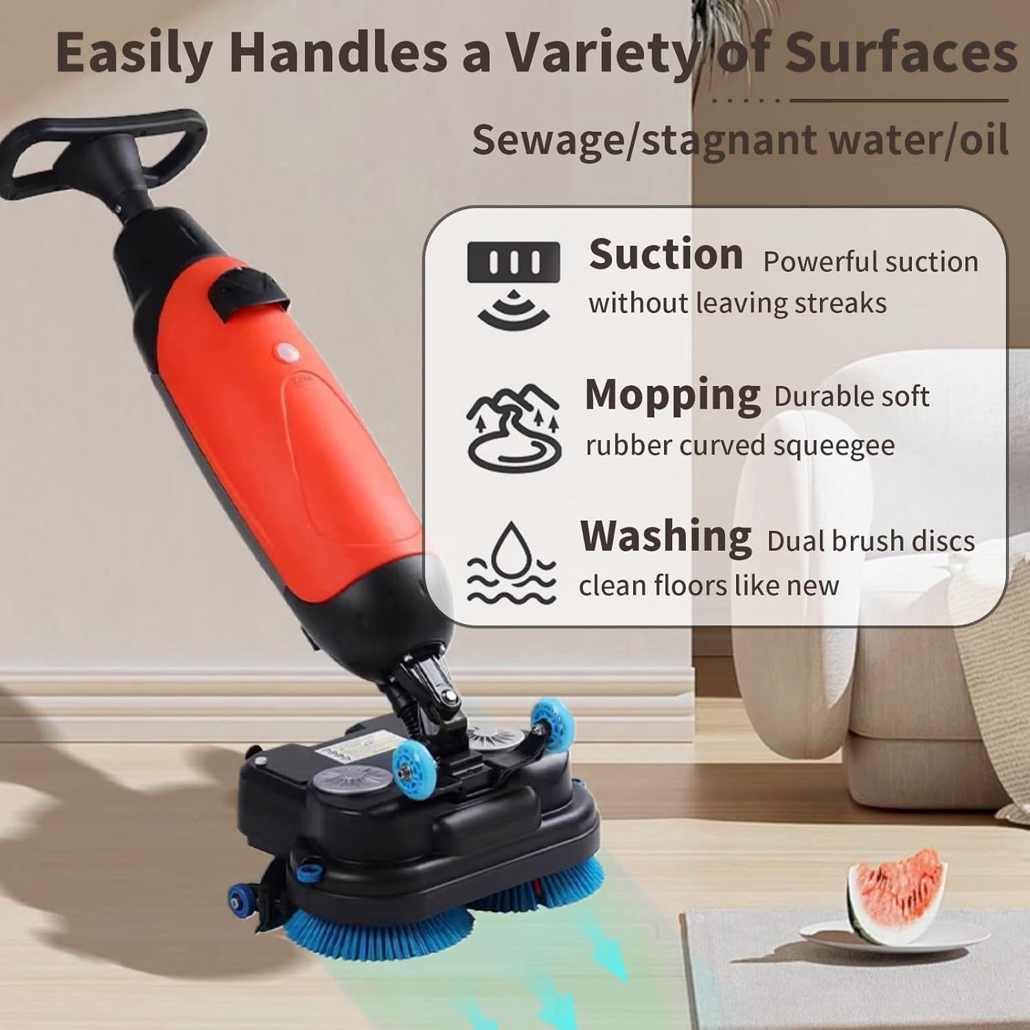 Polisseuse de sols professionnelle rotative double brosse nettoyage industriel