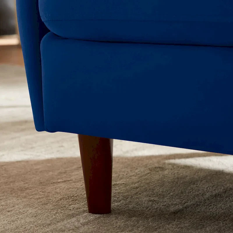 28.34W Set Of 2 Accent Armchair, Velvet Barrel Chair with Solid Wood Legs