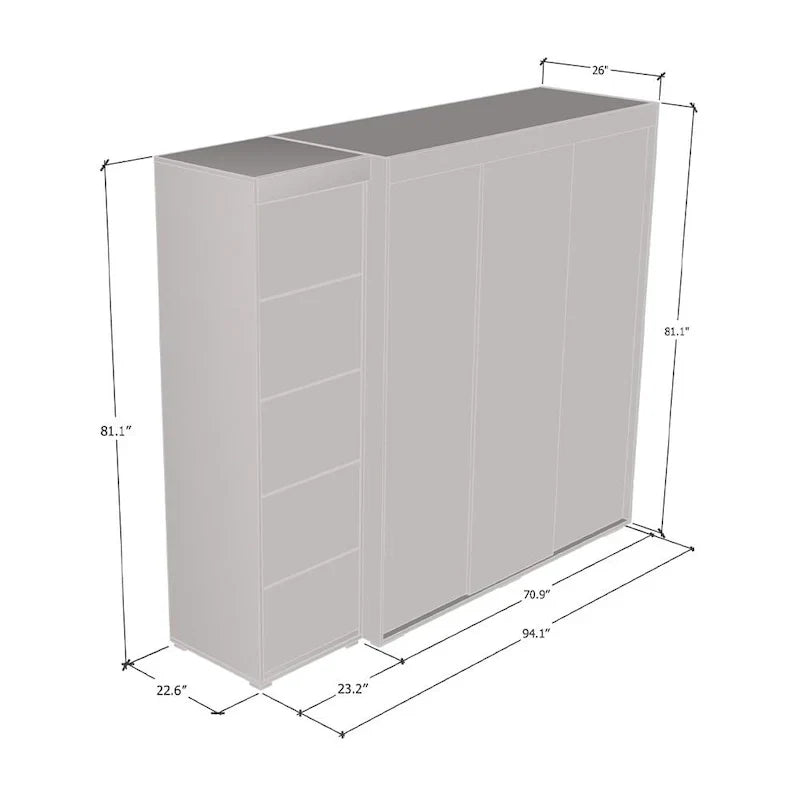 Three-Mirror Wardrobe