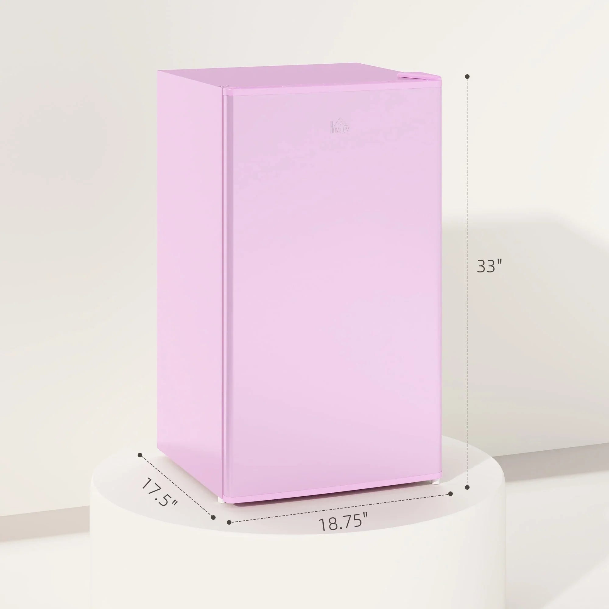 HOMCOM 3.2 Cu.Ft Mini Fridge with Freezer, Single Door Compact Refrigerator with Adjustable Thermostat for Bedroom