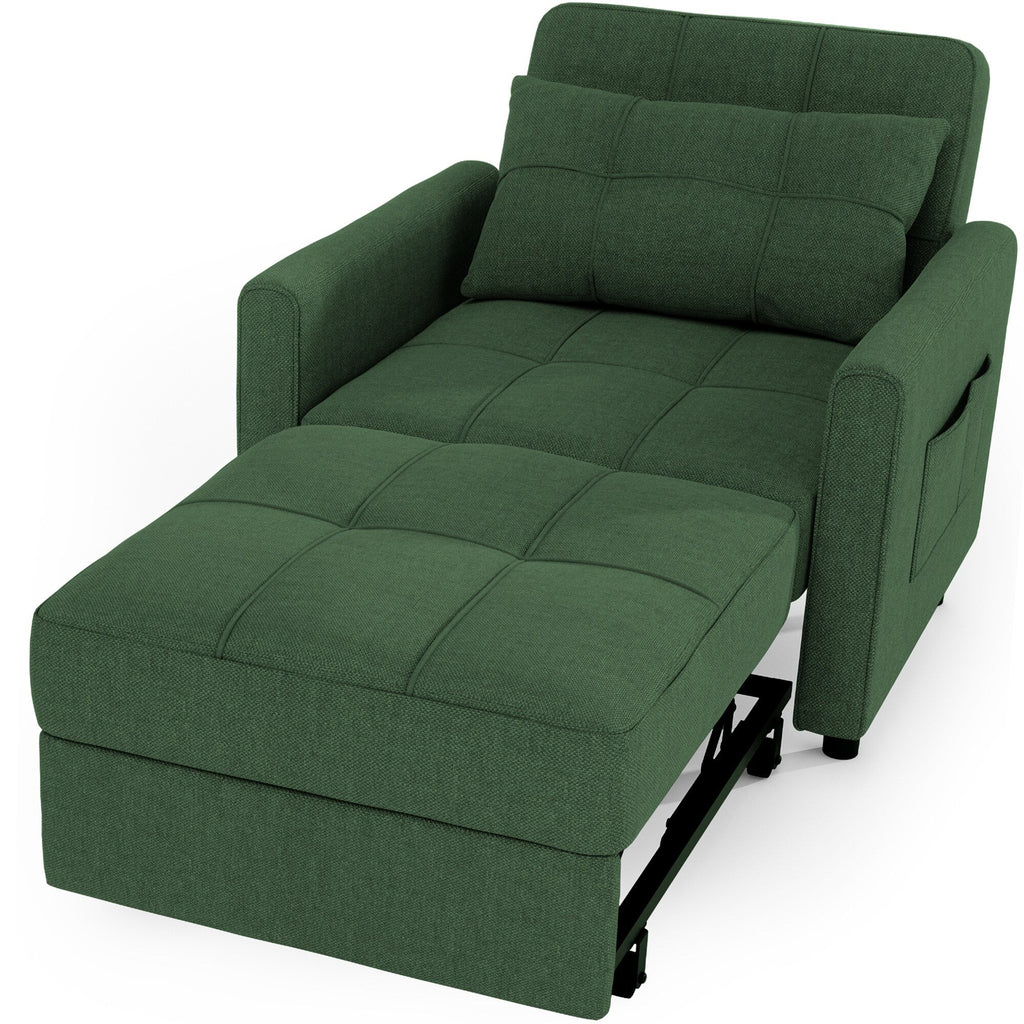 3-in-1 Adjustable Sleeper Sofa Bed, Pull Out Chair Sofa, Convertible Folding Bed for Living Room
