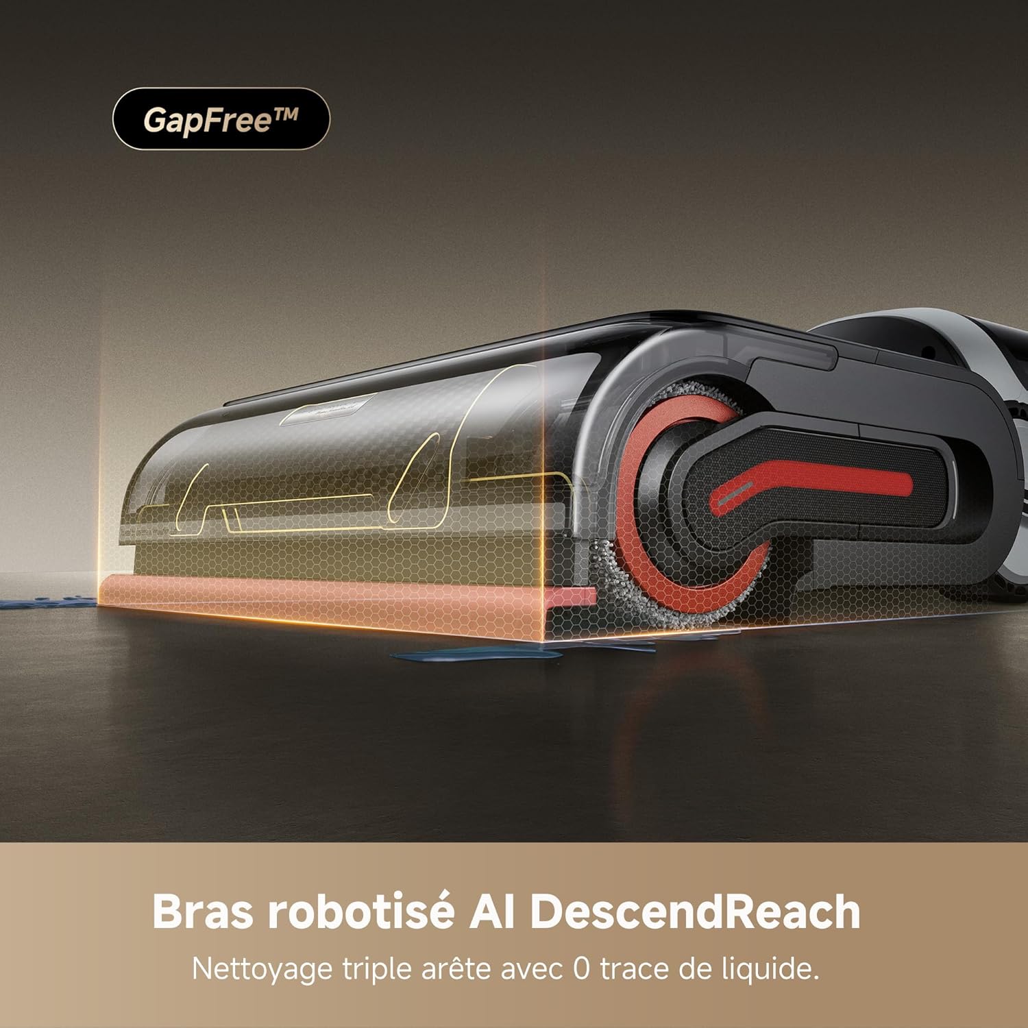 DREAME H15 Pro Heat Aspirateur Laveur, Nettoyage des sols à 85 °C, bras robotisé IA GapFree, capteur RVB intelligent, 22 kPa, 0 nœuds, lavage brosse à 100°C, séchage en 5 min à 90°C,contrôle par appli