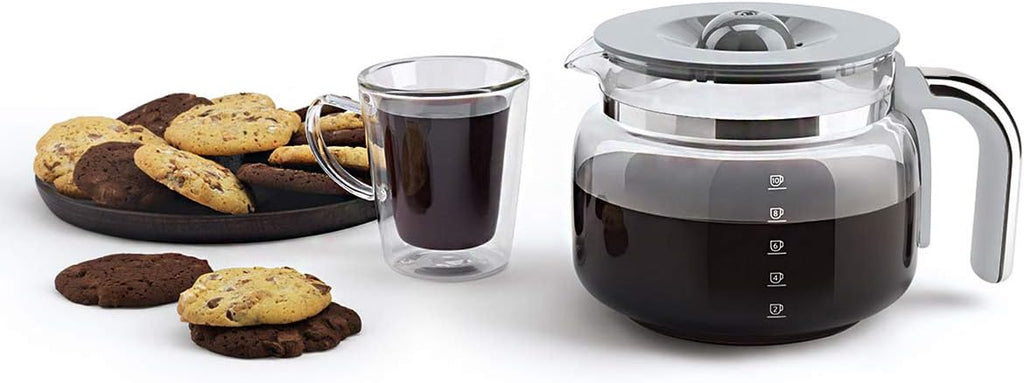 Smeg, Machine à Café Filtre DCF02RDEU, Fonction Arôme et Autostart, Carafe en Verre Jusqu'à 12 Tasses, 2 Niveaux d'Intensité, Mode Maintien au Chaud, 1050 W, Rouge
