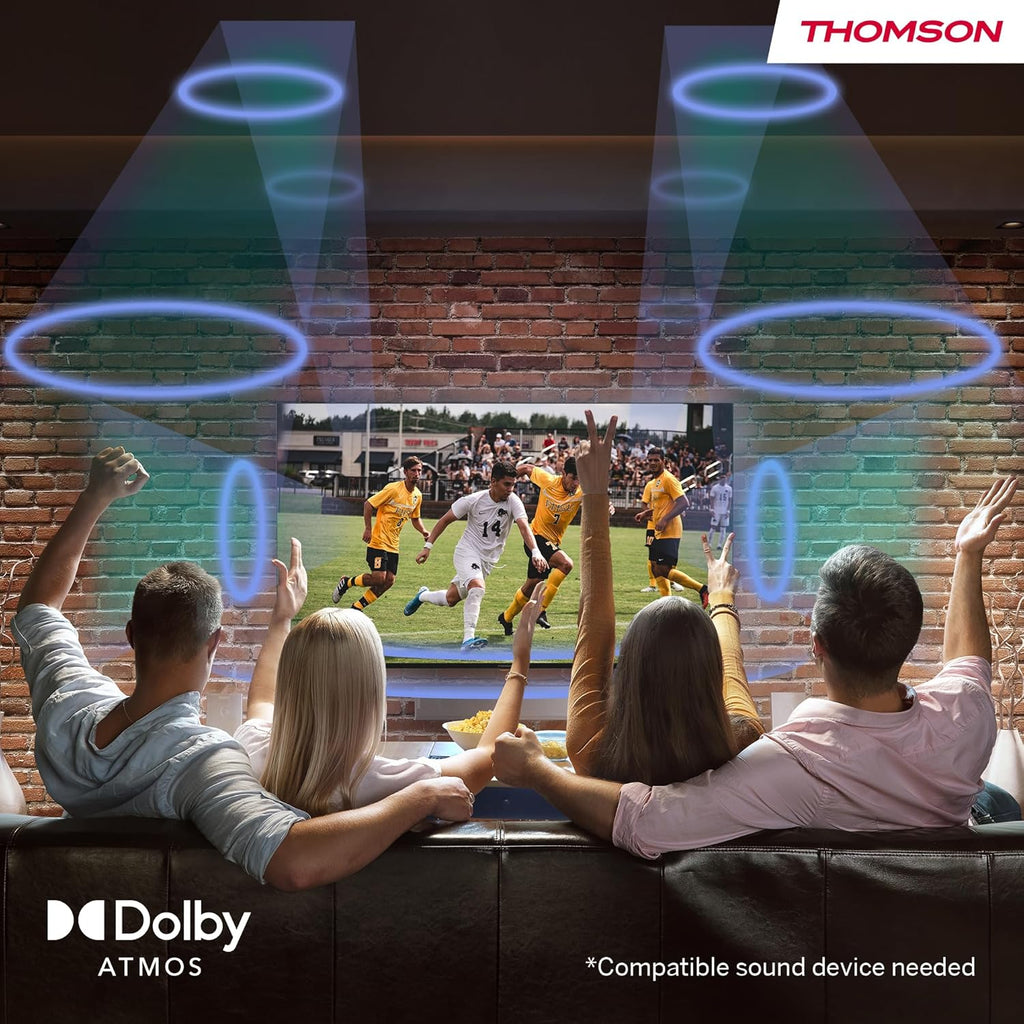 THOMSON 55 Pouces (139 cm) 4K Ultra HD Smart Android TV, Google Assistant, Wi-FI, Dolby Digital, Bluetooth, Triple-Tuner (Câble/Satellite/Antenne), HDMI, CI+, A+ Panneau – 55UA5S13 [Classe énergétique E]