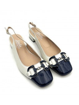 Escarpin Stocks Permanents Valia / Nacre - Marine