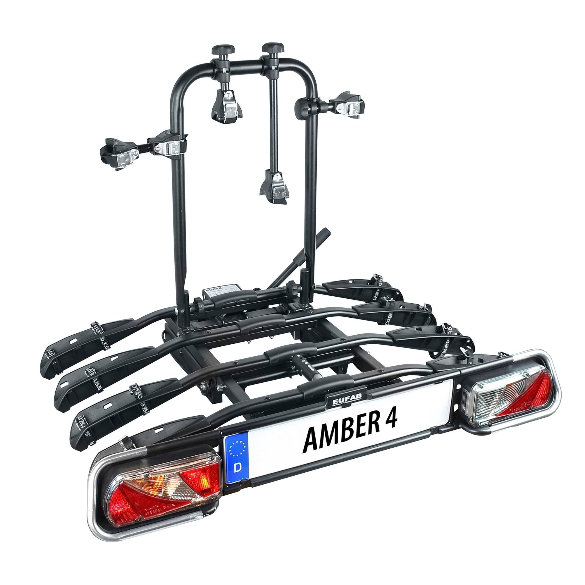 Porte-vélos attelage sur plateforme Eufab Amber 4 vélos(Noir)