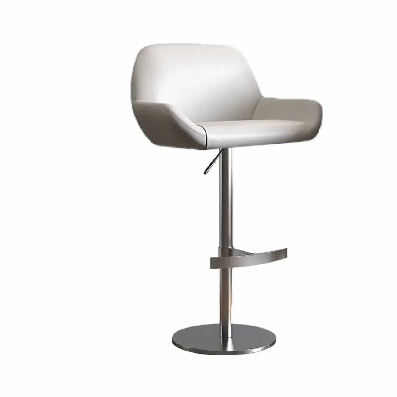 Minimalist Leather Swivel Bar Stools with Low Back for Kitchen