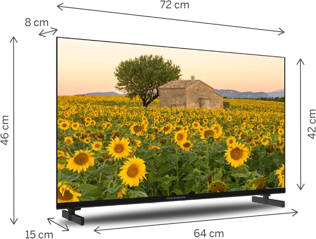 THOMSON 32 Pouces (80 cm) LED HD Smart Android TV, Google Assistant, Wi-FI, Dolby Digital, Bluetooth, Triple-Tuner (Câble-Satellite-Antenne), HDMI, CI, A Panneau- 32HA2S13