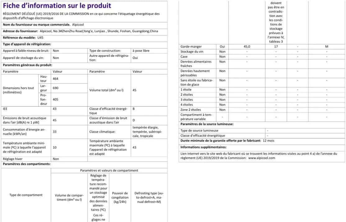 45L Glacière à Compresseur,Glaciere Électrique -20℃ à 20℃,Frigo Camion APP&Bouton Contrôle,12/24V DC et 100-240V AC Glaciere Camping Pour Voiture,Camion,Bateau et Prise De Courant -