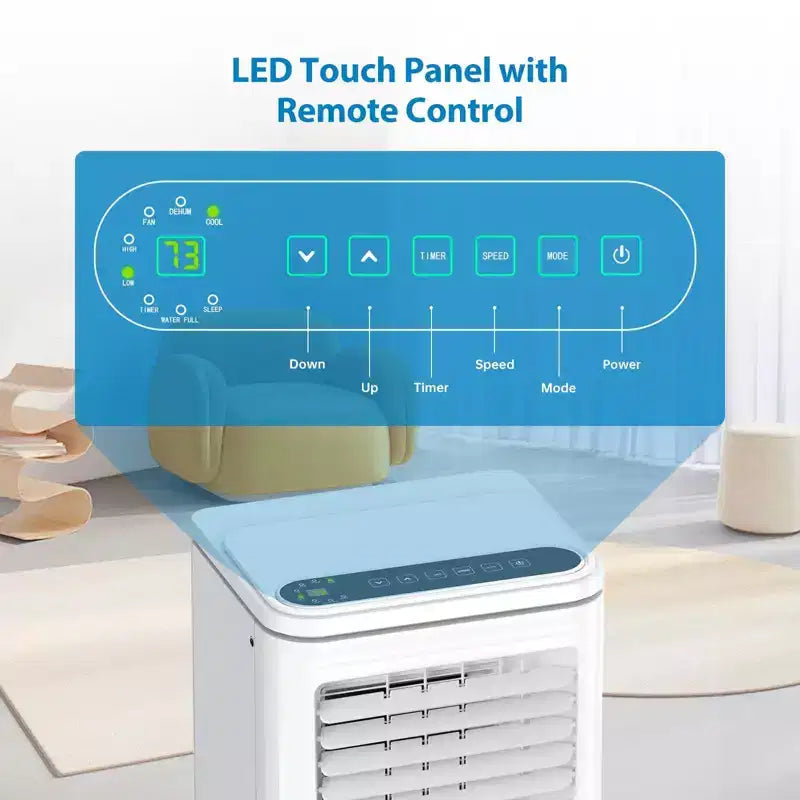 10000 BTU Portable Air Conditioner, Home AC/Air Conditioner with Remote Control for Room up to 450 Sq.Ft, 3-in-1 Functions/24 Hrs Timer/Caster Wheels