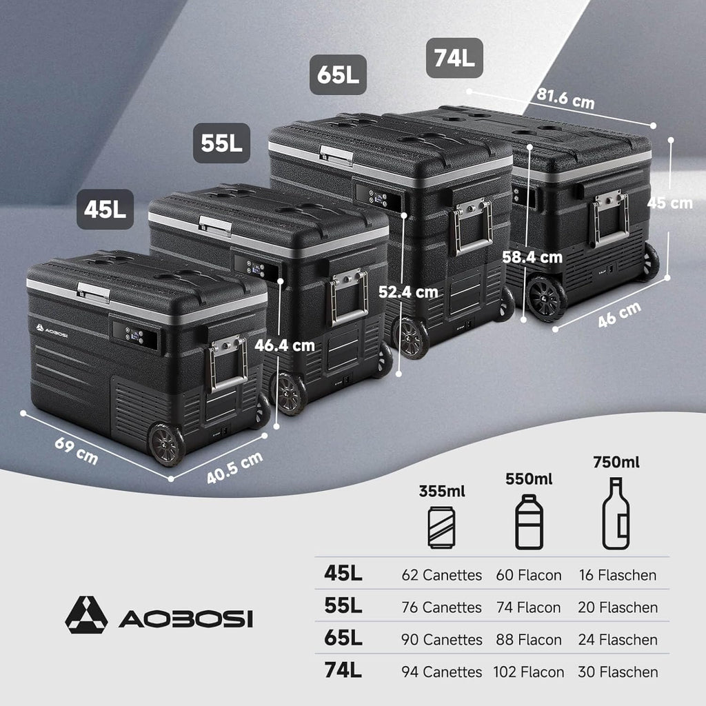 45L Glacière à Compresseur,Glaciere Électrique -20℃ à 20℃,Frigo Camion APP&Bouton Contrôle,12/24V DC et 100-240V AC Glaciere Camping Pour Voiture,Camion,Bateau et Prise De Courant -