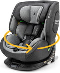 OSANN - Siège auto bébé/enfant One360 Rotatif 360° Isofix - 40-150 cm - 0 à 12 ans - Groupe 1/2/3 - Gris, Hauteurs 14 positions, Dos/Face à la route, Supports magnétiques pour sangles d'épaules