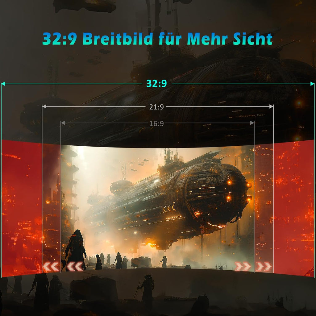 TITAN ARMY 49“ Ecran PC Gamer Incurvé, 144Hz, DFHD 3840 x 1080, Ultrawide 1800R VA Ecran Gaming, 32:9, HDR400, G-Sync & FreeSync, 99% sRGB, USB Type-C 65W, Réglable en Hauteur, HDMI, DP, C49SHC