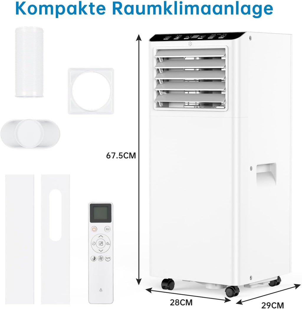 Climatiseur Mobile 9000 BTU, Mobile Klimageräte Avec Tuyau d’évacuation, Climatiseur Mobile Silencieux