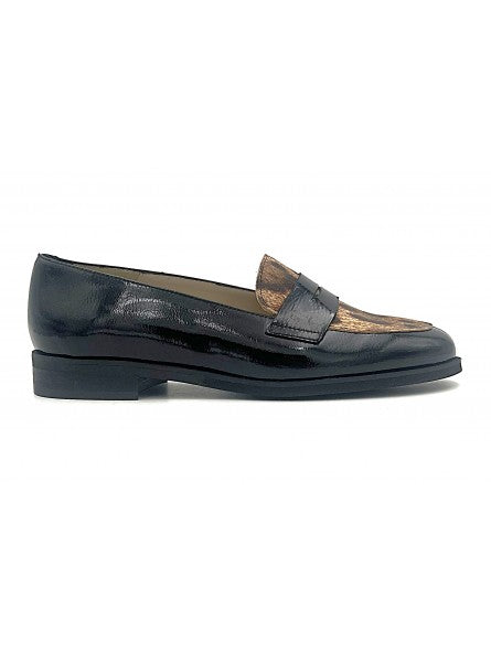 Mocassin Folies Naelle / Vernis Noir - Léopard