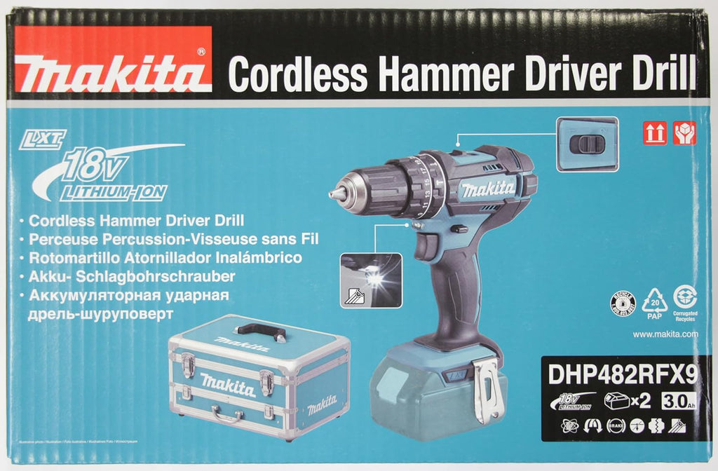 Perceuse à percussion 18V LXT (2x3,0 Ah) avec accessoires -  DHP482RFX9