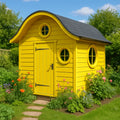 Abri de jardin jaune bois massif pour extérieur 188x188x224 cm(Jaune)