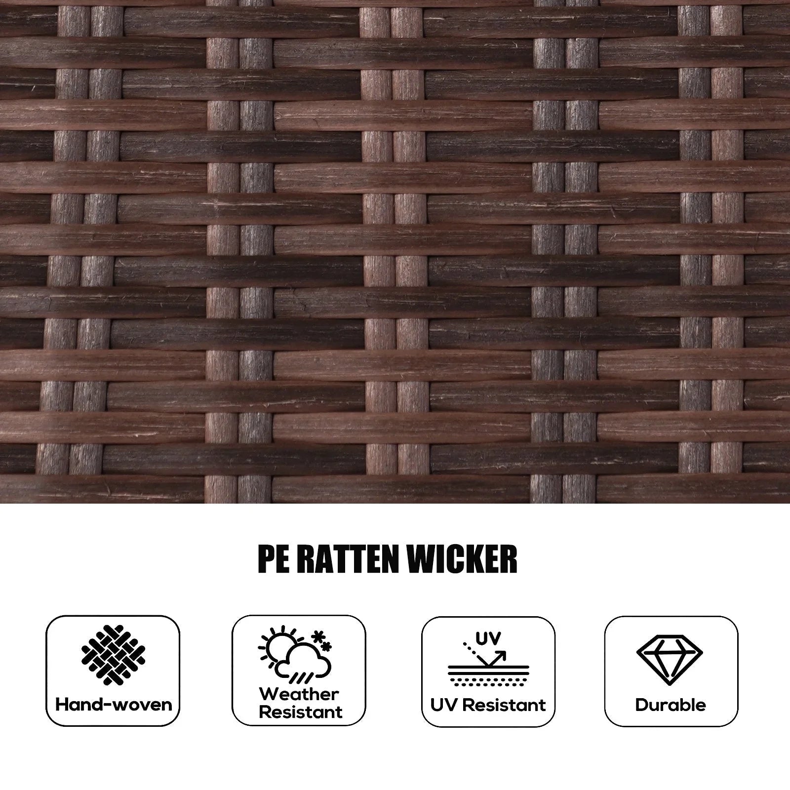 7 Pieces Outdoor Rattan Wicker Patio Round Dining Set with Cushions by Moda Furnishings
