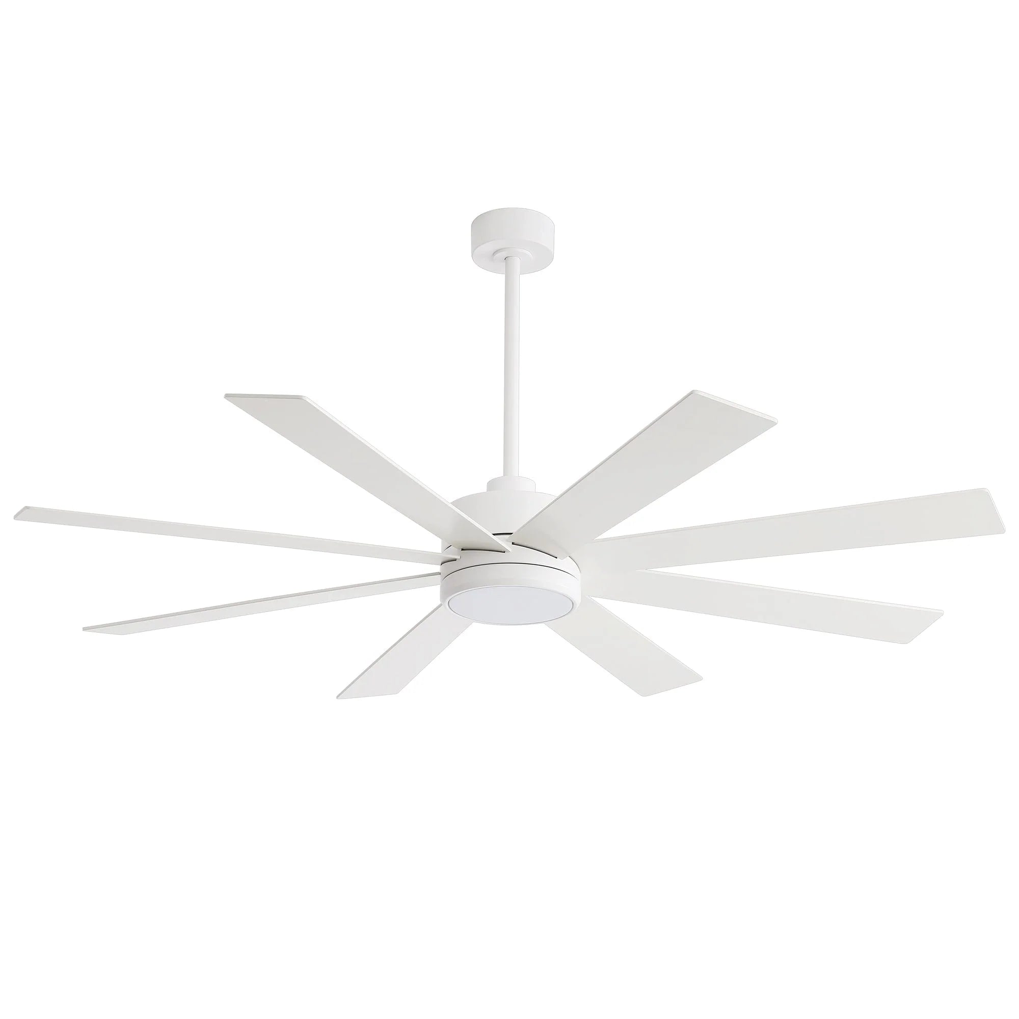 65 Inch 8-Blade Black LED Ceiling Fan with Light and Remote