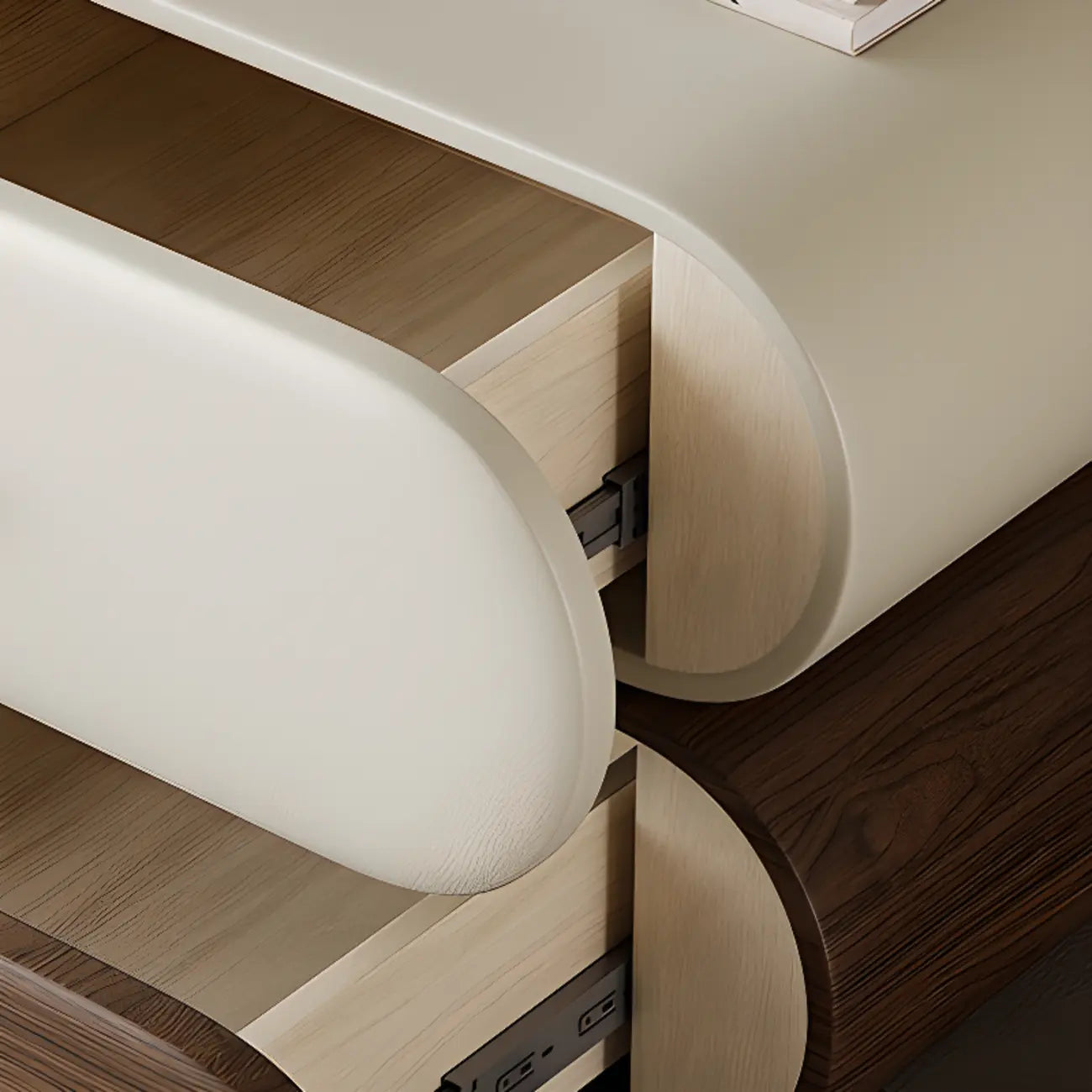 Modern Two-Tone Bedside Table with Storage Drawers