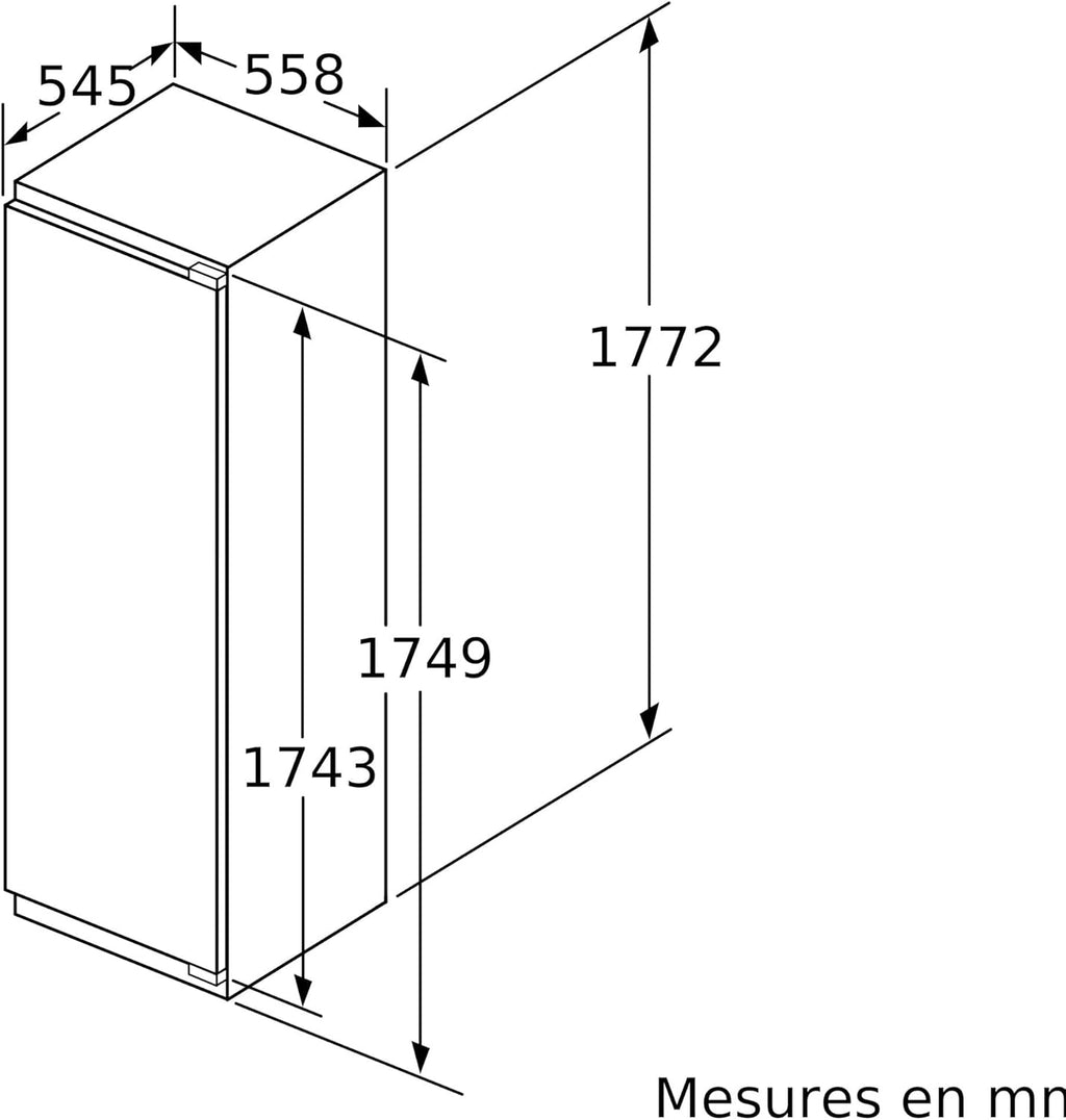 Bosch GIN81VEE0, Série 4, Congélateur armoire, Encastrable, 177.2 x 55.8 cm, 212 L