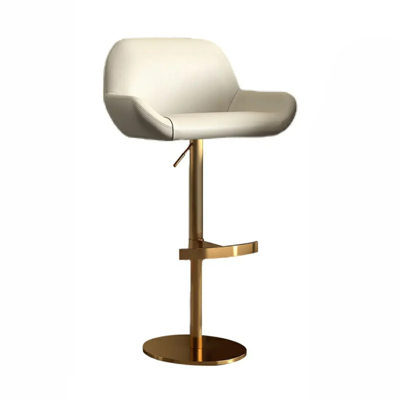 Minimalist Leather Swivel Bar Stools with Low Back for Kitchen