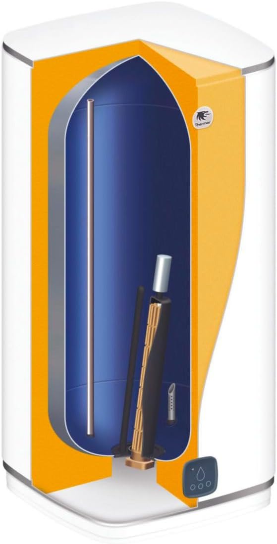 Chauffe-eau électrique Malicio 3 connecté Thermor - 2400W - Carré vertical mural - 100L - 3 à 4 personnes - Blanc