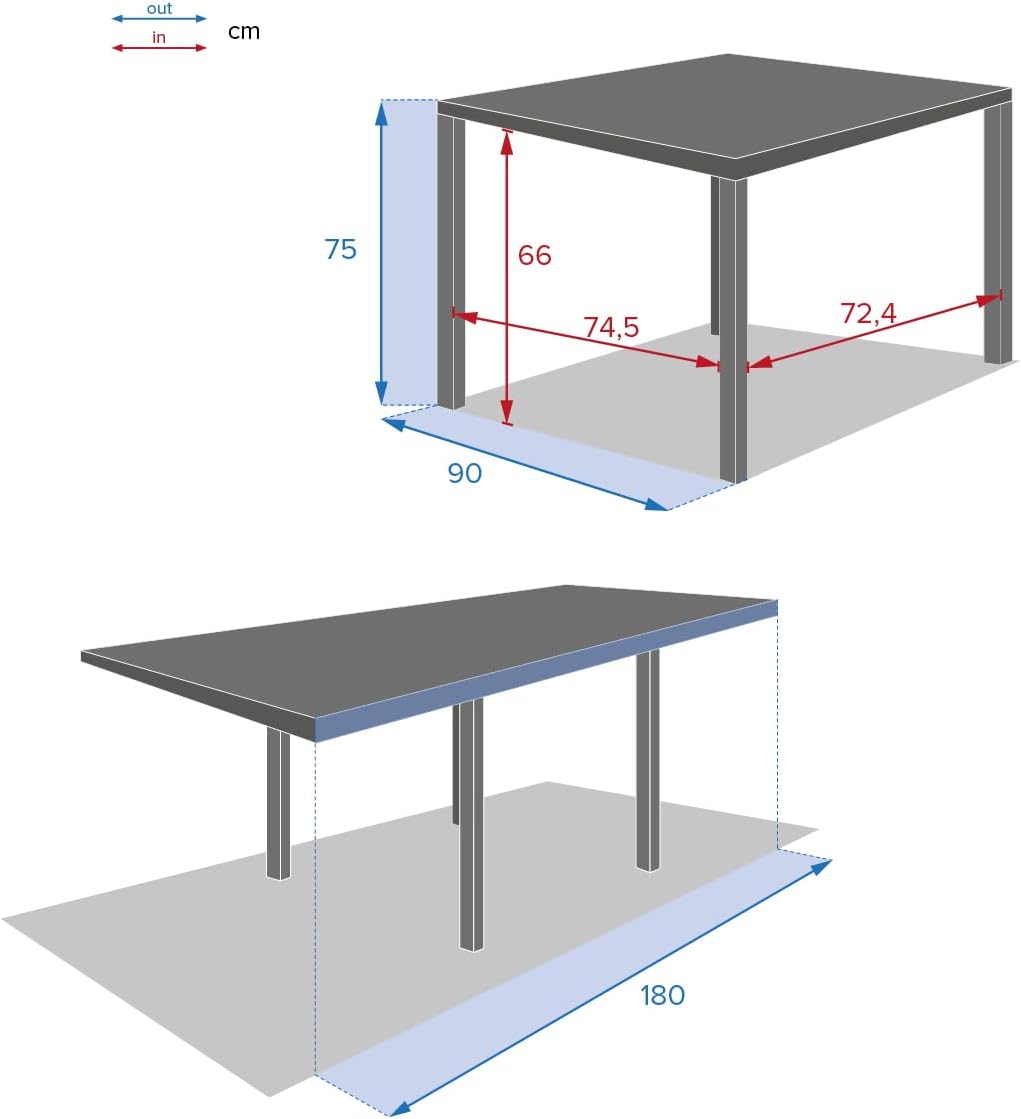 Hespéride - Table de Jardin Extensible Piazza Argile - 8 Places - Aluminium Traité Epoxy Antirouille - Meuble d'Extérieur à Rallonge Coulissante